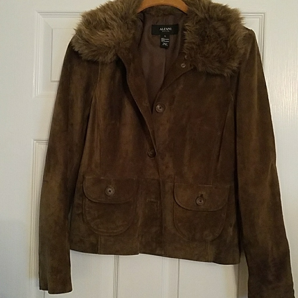 Alfani, olive suede jacket